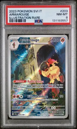 POKEMON PSA 8 ARMAROUGE ILLUSTRATION RARE 203/198 SCARLATTO e VIOLETTO ITALIANO - Image 1