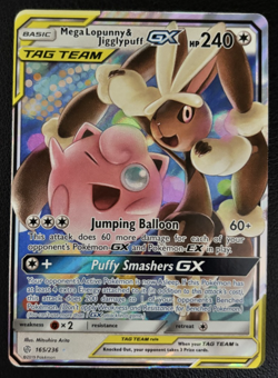 Mega Lopunny & Jigglypuff GX Tag Team 165/236 Cosmic Eclipse Pokemon TCG NM! - Image 1