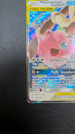Mega Lopunny & Jigglypuff GX Tag Team 165/236 Cosmic Eclipse Pokemon TCG NM! - Image 2