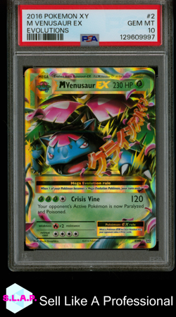 M VENUSAUR EX EVOLUTIONS POKEMON XY EVOLUTIONS 2016 2 PSA 10 - Image 1