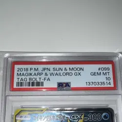 Pokemon Magikarp & Wailord GX 099/095 Tag Bolt Holo TAG TEAM PSA GEM MT 10 JP - Image 3