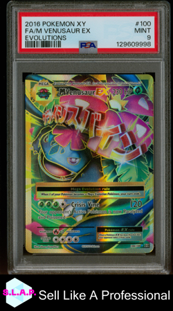 FA/M VENUSAUR EX EVOLUTIONS POKEMON XY EVOLUTIONS 2016 100 PSA 9 - Image 1