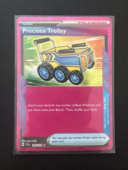 Pokemon TCG Precious Trolley Ace Spec Trainer SV08 Surging Sparks 185/191 - Image 1