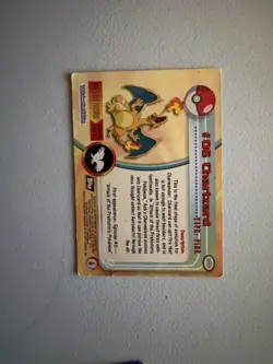 1999 Topps Pokemon TV #06 Charizard Rainbow Foil Black Logo - LP - Image 2