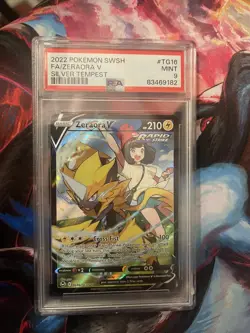 2022 POKEMON SILVER TEMPEST #TG16/TG30 ZERAORA V FULL ART TRAINER GALLERY PSA 9 - Image 1