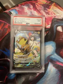 2022 POKEMON SILVER TEMPEST #TG16/TG30 ZERAORA V FULL ART TRAINER GALLERY PSA 9 - Image 3