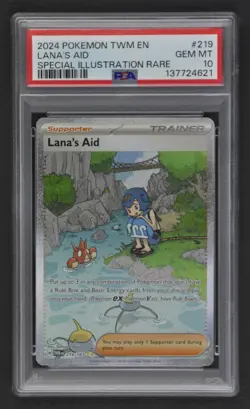 2024 Pokemon TWM EN ~ LANA'S AID Special Illustration Rare ~ PSA 10 ~ #219/167 - Image 1