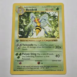 Beedrill 017/102 Base Set First Edition Shadowless Pokemon Rare - Image 1