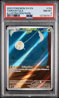 POKEMON PSA 8 TAROUNTULA ILLUSTRATION RARE 199/198 SCARLET e VIOLET ENGLISH - Image 1