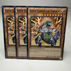 3x Yugioh Super Conductor Tyranno SR04-EN005 Common - LP-NM 💎 - Image 1
