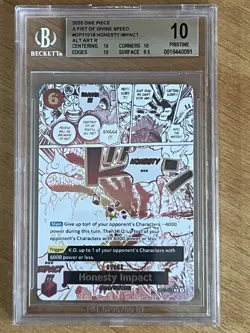 ONE PIECE HONESTY IMPACT OP11-018 ALT ART RARO MANGA EVENT 10 PRISTINE BGS - Image 1