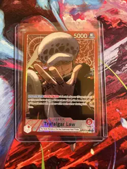 ENGLISH Trafalgar Law OP14-001 ALT ART Leader L - THE AZURE SEA'S SEVEN 7 OP-14 - Image 1