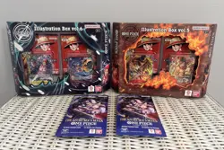 BANDAI ONE PIECE TCG LOT of 4 Items 1X Illustration BOX VOL 5 & 6 & 2X Boosters - Image 1