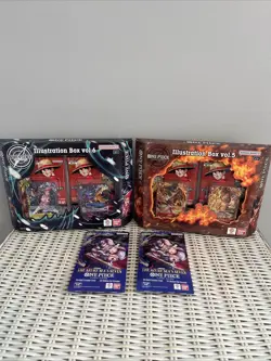 BANDAI ONE PIECE TCG LOT of 4 Items 1X Illustration BOX VOL 5 & 6 & 2X Boosters - Image 5