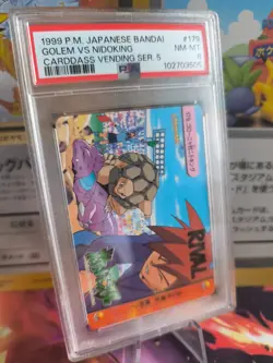 Pokemon Card #179 Golem Vs Nidoking Gary Carddass Vending Anime Japanese PSA 8 - Image 1