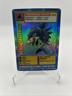 1999 Digimon CCG St-35S Dolphmon Foil Holo Battle Card Champion Level LP - Image 1
