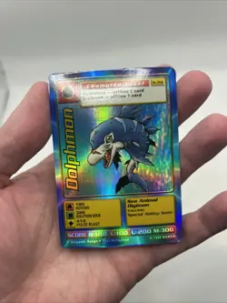 1999 Digimon CCG St-35S Dolphmon Foil Holo Battle Card Champion Level LP - Image 4