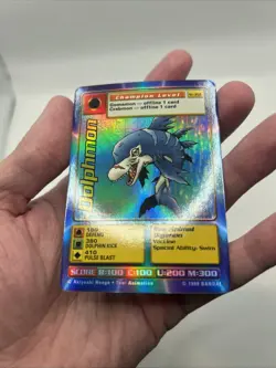 1999 Digimon CCG St-35S Dolphmon Foil Holo Battle Card Champion Level LP - Image 5