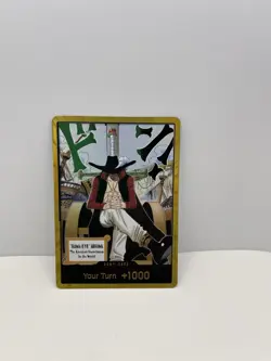 One Piece ENGLISH OP14 Gold DON!! Card Hawk Eye Mihawk The Azure Seas Seven - Image 1
