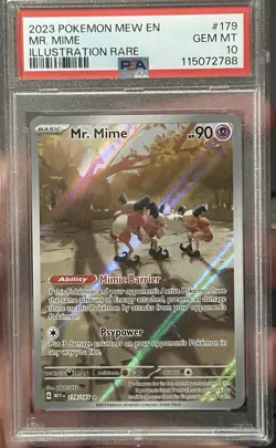 Pokemon TCG Mr. Mime Scarlet & Violet Holo Illustration Card 179/165 PSA 10 🔥🔥 - Image 1