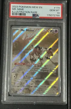 Pokemon TCG Mr. Mime Scarlet & Violet Holo Illustration Card 179/165 PSA 10 🔥🔥 - Image 3