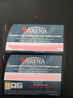 MAGIC MTG ARENA 1x CODE CARD INNISTRAD CRIMSON VOW 6 BOOSTERS PRERELEASE VOW - Image 1