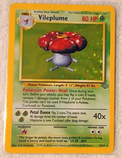 Vileplume Fossil 1st Edition Holo Pokemon Card 15/64 Great Condition - Image 1