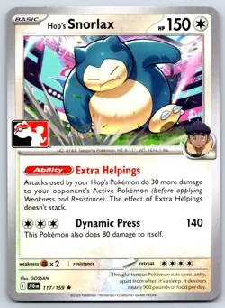 Hop's Snorlax - Prize Pack Series 7 - Journey Together Pokemon Card NM - Image 1