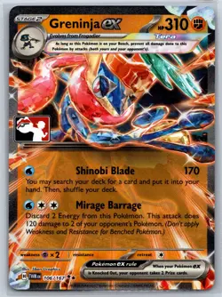 Greninja ex - Prize Pack Series 7 - Twilight Masquerade Pokemon Card NM - Image 1