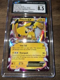 Pokemon TCG Pikachu EX XY84 Black Star Promo Holo Card NM/MT Condition CGC 8.5 - Image 1