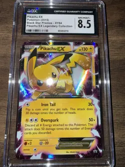 Pokemon TCG Pikachu EX XY84 Black Star Promo Holo Card NM/MT Condition CGC 8.5 - Image 3