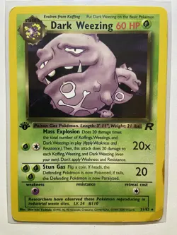 1st Edition Dark Weezing 31/82 Team Rocket Non Holo Pokemon Card Wotc LP/MP - Image 1