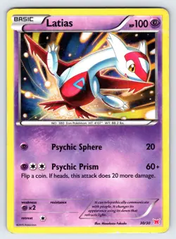 Latias 30/30 2015 XY Trainer Kit Promo Pokemon Card TCG Holo Rare Exclusive - Mp - Image 1