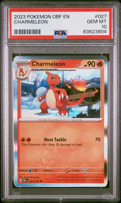 Pokemon Obsidian Flames # 027 Charmeleon Holo PSA 10 Card GEM MINT! FREE SHIP! - Image 1