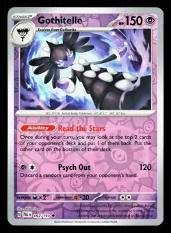 Gothitelle 092/193 Paldea Evolved NM Reverse Holo Pokemon Card TCG - Image 1