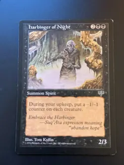 1x (one) HARBINGER OF NIGHT - VG-MP - MTG Mirage Reserved List Rare CCG Magic - Image 1
