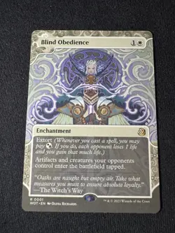 MTG Blind Obedience MTG: Wilds of Eldraine Enchanted Tales Regular Rare NM - Image 1