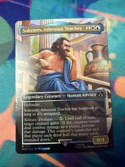 Sokrates, Athenian Teacher, R 0121, NM Foil Borderless, MTG Assassin’s Creed ACR - Image 1