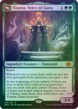 1 x Titania, Voice of Gaea - Foil - The Brothers' War - LP - Magic The Gathering - Image 1