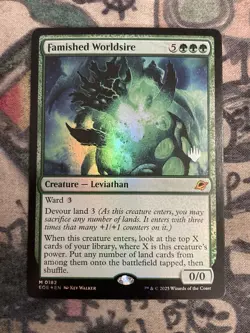 MTG Foil Famished Worldsire Promo Stamp Edge of Eternities (182/426) Mythic - Image 1