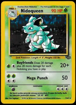 Nidoqueen 7/64 Pokemon TCG Jungle Set Holo Rare - Image 1