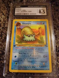 POKEMON OMANYTE FOSSIL 52/62 1ST EDITION WOTC CGC 8.5 GRADED NM-MINT + - Image 2