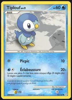 Carte Pokemon Tiplouf 93/130 Diamant et Perle Francais - Image 1