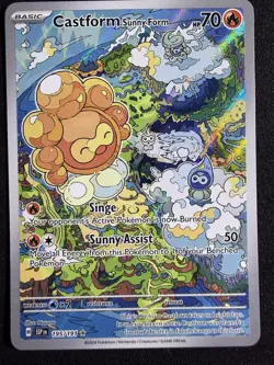 Pokemon TCG Castform Sunny Form Illustration Surging Sparks 195/191 - Image 1