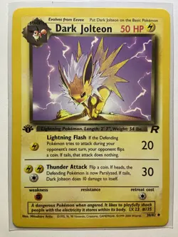 Pokemon: Team Rocket 1st Edition Dark Jolteon 38/82 LP Vintage - Image 1