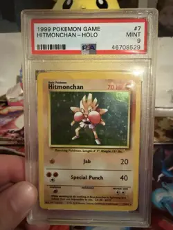 Pokemon TCG Hitmonchan Base Set Holo Rare PSA 9 - Image 1