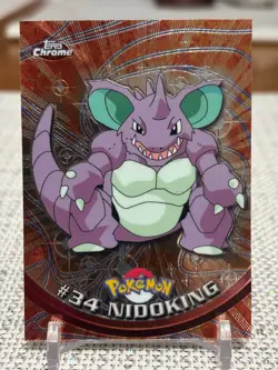 2000 Topps Chrome Pokemon #34 Nidoking (Chrome) NM - Image 1