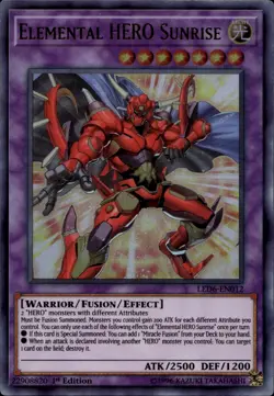 Elemental HERO Sunrise NA 1st Ed Ultra Rare LED6-EN012 Yu-Gi-Oh! - Image 1
