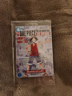 One Piece CCG Monkey.D.Luffy College Basketball US Voyage Card - Image 1