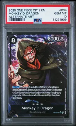 2025 Monkey D. Dragon #094 One Piece OP-12 Alternate Art PSA 10 Gem Mint - Image 1